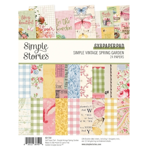 Picture of Simple Stories Μπλοκ Scrapbooking Διπλής Όψης 6"X8" - Simple Vintage Spring Garden