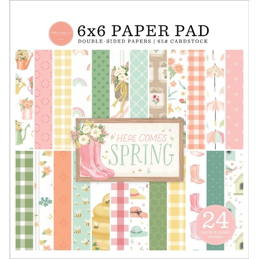 Picture of Carta Bella Μπλοκ Scrapbooking Διπλής Όψης 6" x 6" – Here Comes Spring