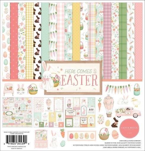 Picture of Carta Bella Συλλογή Χαρτιών Scrapbooking Διπλής Όψης 12"X12" - Here Comes Easter