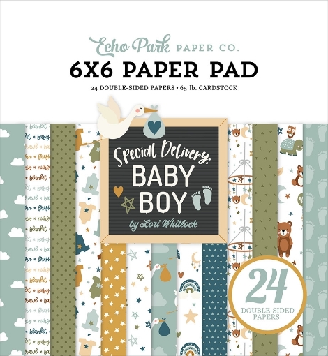 Picture of Echo Park Paper Pad 6"x6" | Μπλοκ Χαρτιών Special Delivery Baby Boy, 24 Φύλλα