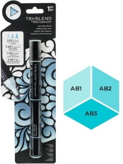Picture of Spectrum Noir Triblend Markers Μαρκαδόρος Οινοπνεύματος 3 σε 1 - Aqua Blue Blend (AB1 AB2 AB3)