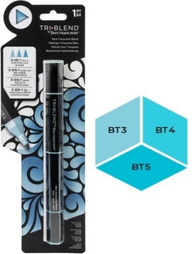Picture of Spectrum Noir Triblend Markers Μαρκαδόρος Οινοπνεύματος 3 σε 1 - Blue Turquoise Blend (BT3 BT4 BT5)