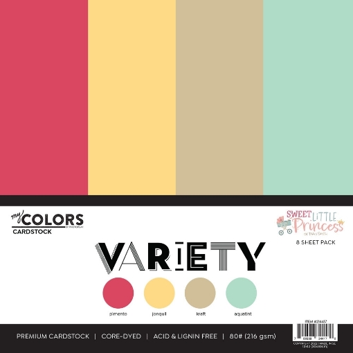 Picture of PhotoPlay My Colors Cardstock Variety Pack | Μονόχρωμα Χαρτιά Scrapbooking 12" x 12" – Sweet Little Princess, 8 φύλλα