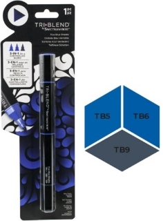 Picture of Spectrum Noir Triblend Markers Μαρκαδόρος Οινοπνεύματος 3 σε 1 - True Blue Shade (TB5 TB6 TB9)
