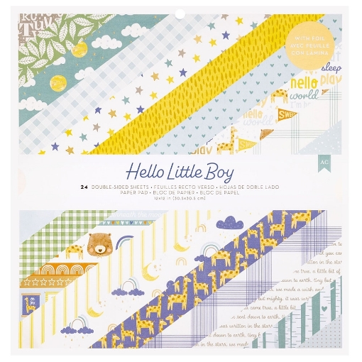 Picture of American Crafts Μπλοκ Scrapbooking Διπλής Όψης 12 x 12 inch. - Hello Little Boy