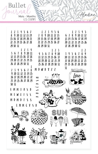 Picture of Aladine Bullet Journal Foam Stamps | Σφραγίδες Μηνών για Planner & Bullet Journal - Universal Months, 25 τεμ.