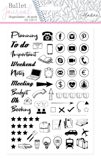 Picture of Aladine Bullet Journal Foam Stamps | Σφραγίδες Οργάνωσης για Planner & Bullet Journal - Office Desk, 61 τεμ.