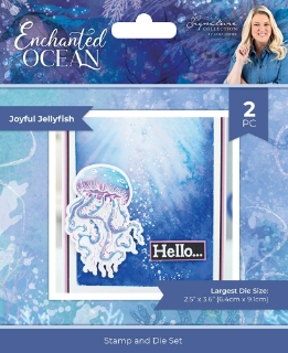 Picture of Crafter's Companion Clear Stamp & Die Set | Διάφανη Σφραγίδα και Μήτρα Κοπής, Enchanted Ocean Joyful Jellyfish, 2 τεμ.