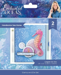 Picture of Crafter's Companion Clear Stamp & Die Set | Διάφανη Σφραγίδα και Μήτρα Κοπής, Enchanted Ocean Handsome Sea Horse, 2 τεμ.