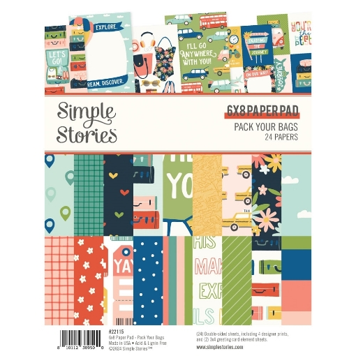 Picture of Simple Stories  Μπλοκ Χαρτιών Scrapbooking Διπλής Όψης 6'' x 8'' - Pack Your Bags