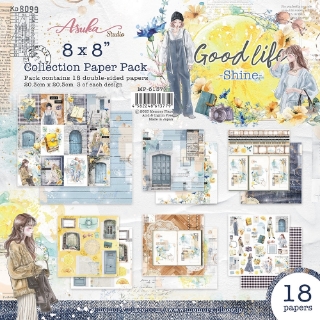 Picture of Asuka Studio Kawaii Μπλοκ Scrapbooking Διπλής Όψης 8''x8'' - Good Life Shine