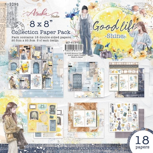 Picture of Asuka Studio Kawaii Μπλοκ Scrapbooking Διπλής Όψης 8''x8'' - Good Life Shine