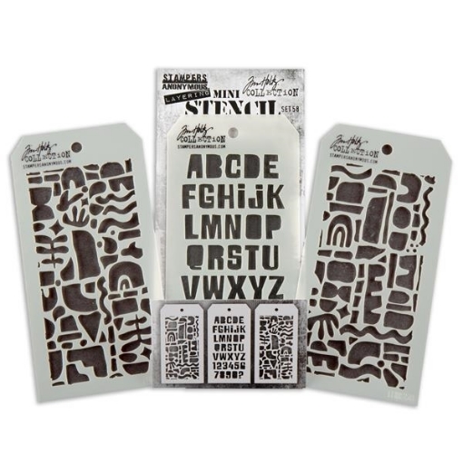 Picture of Stampers Anonymous Tim Holtz Mini Layering Στένσιλ - Set 58, 3τεμ.