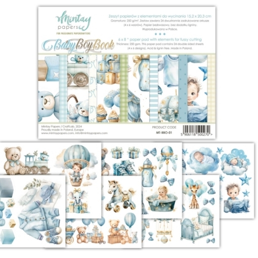 Picture of Mintay Papers Baby Boy Book 6''×8'' | Μπλοκ Fussy Cutting Αγορίστικων Διακοσμητικών