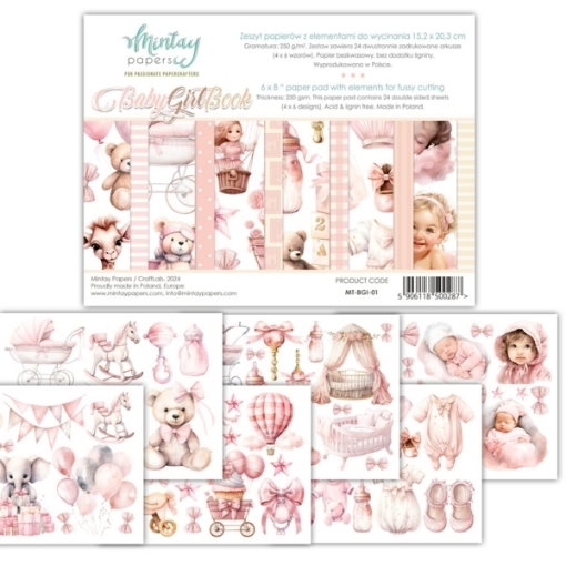 Picture of Mintay Papers Baby Girl Book 6''×8'' | Μπλοκ Fussy Cutting Κοριτσίστικων Διακοσμητικών