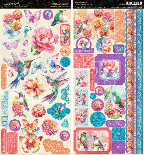 Picture of Graphic 45 Cardstock Αυτοκόλλητα 6" x 12" - Flight Of Fancy, 2τεμ.