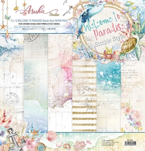 Picture of Asuka Studio Kawaii Συλλογή Χαρτιών Scrapbooking Διπλής Όψης 12'' x 12'' - Welcome To Paradise, Simple Style