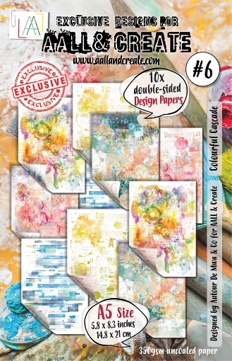 Picture of Aall and Create Design Paper Χαρτιά Scrapbooking Διπλής Όψης A5 - Nr.6 Colourful Cascade 