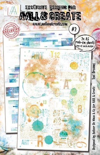 Picture of Aall and Create Rub-Ons A5 Φύλλα Μεταφοράς Εικόνας - Teal Dreams, 2τεμ.