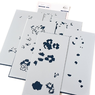 Picture of Pinkfresh Studio Layering Stencils | Σετ Στένσιλ με Floral Σχέδιο - Artsy Floral, 6 τεμ.