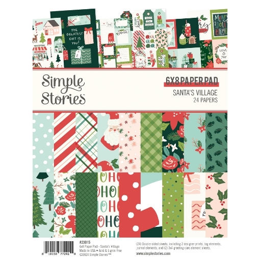 Picture of Simple Stories Μπλοκ Χαρτιών Scrapbooking Διπλής Όψης 6'' x 8'' - Santa's Village