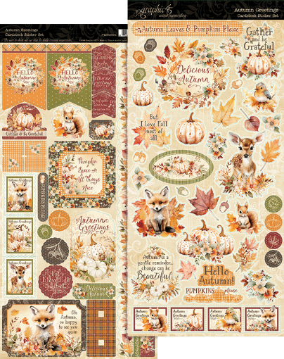 Picture of Graphic 45 Cardstock Αυτοκόλλητα - Autumn Greetings, 2τεμ.
