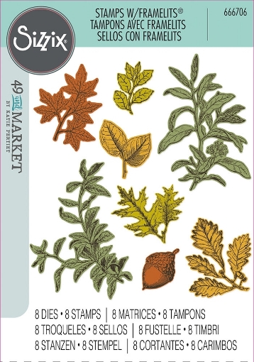 Picture of Sizzix Framelits Die & Stamp Set Σετ Σφραγίδες & Μήτρες Κοπής A5 - Forever Leaves, 16τεμ.