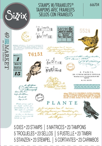Picture of Sizzix Framelits Die & Stamp Set Σετ Σφραγίδες & Μήτρες Κοπής A5 - Bird Song, 28τεμ.