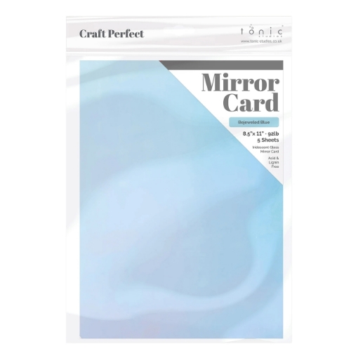 Picture of Tonic Studios Craft Perfect Gloss Iridescent Mirror Cardstock Ειδικά Χαρτιά Για Kατασκευές & Die Cutting 8.5"X11" - Bejeweled Blue, 5τεμ.