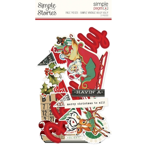 Picture of Simple Stories Διακοσμητικά Εφήμερα Simple Pages Page Pieces - Simple Vintage Holly Jolly, 13τεμ.