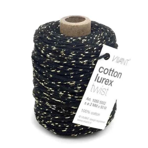 Picture of Vivant Cotton Lurex Cord – Στριμμένο Νήμα Χειροτεχνίας Μαύρο με Lurex, 50m