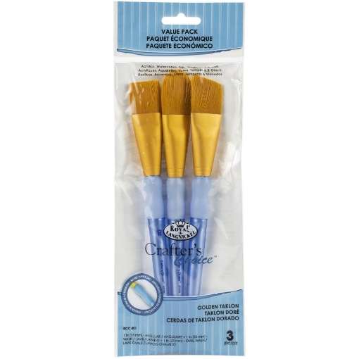 Picture of Royal & Langnickel Crafter’s Choice | Σετ Πινέλων Gold Taklon Large Brush Value Pack, 3 τεμ.