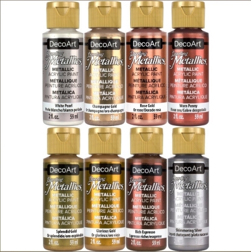 Picture of DecoArt Dazzling Metallics | Σετ Μεταλλικών Ακρυλικών Χρωμάτων Υψηλής Λάμψης – Value Pack, 8×59ml 