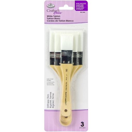 Picture of Royal & Langnickel Crafter’s Choice | Σετ Πινέλων White Taklon Flat Value Pack, 3 τεμ.