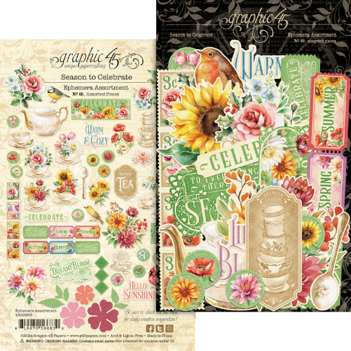 Picture of Graphic 45 Season to Celebrate Ephemera Set – Cardstock Εφήμερα, 60τεμ.