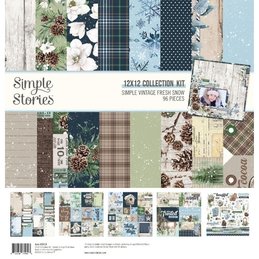 Picture of Simple Stories Συλλογή Χαρτιών Scrapbooking Διπλής Όψης 12" X 12" - Simple Vintage Fresh Snow  