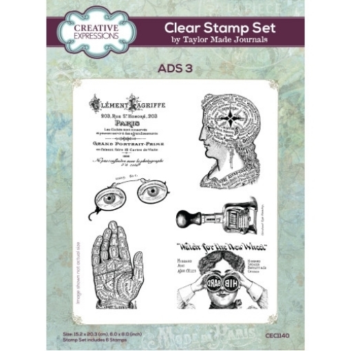 Picture of Creative Expressions Taylor Made Journals Clear Stamp Set Διάφανες Σφραγίδες - Ads 3, 6τεμ.