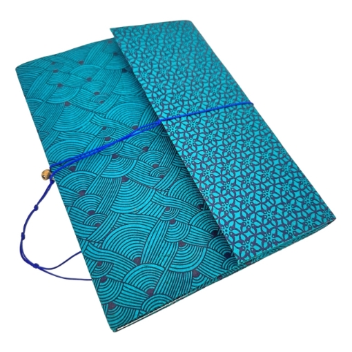 Picture of Lamali ZigZag Notebook 3 σε 1 | Χειροποίητο Σημειωματάριο με Lokta Εξώφυλλο - Blue, 16 x 21 cm, 180 σελ.