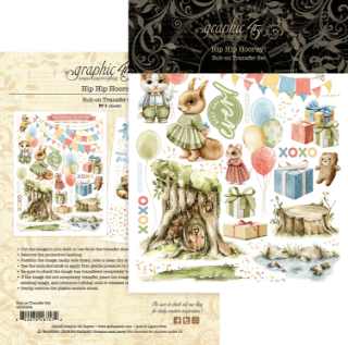 Picture of Graphic 45 Rub-On Φύλλα Μεταφοράς Εικόνας 6" x 8" - Hip Hip Hooray, 2τεμ.