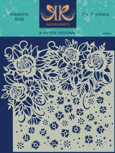 Picture of Katkin Krafts Στένσιλ 7"x7" - Romantic Rose