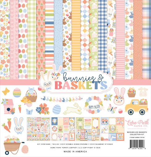 Picture of Echo Park Collection Kit Συλλογή Χαρτιών Scrapbooking Διπλής Όψης 12" x 12" - Bunnies and Baskets  