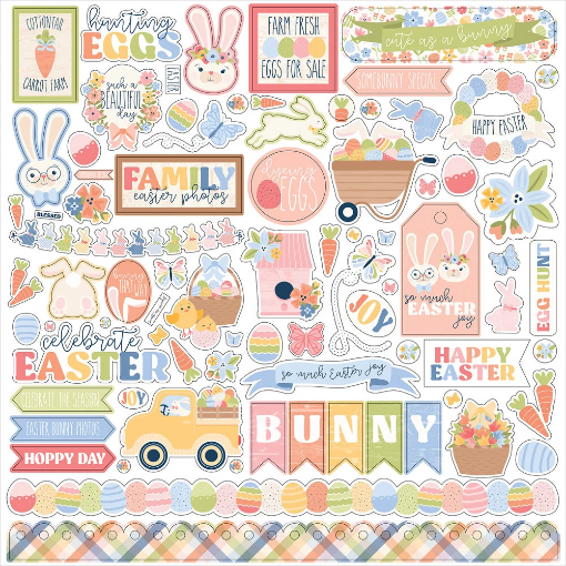 Picture of Echo Park Cardstock Αυτοκόλλητα 12" x 12" - Bunnies and Baskets, Elements, 73τεμ.