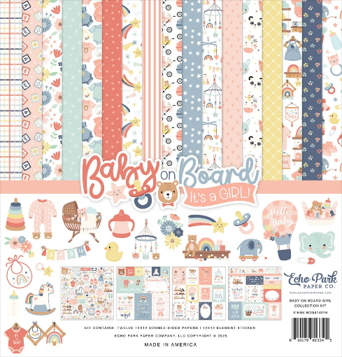 Picture of Echo Park Mega Bundle Συλλογή Scrapbooking 12" X 12" - Baby On Board, It's A Girl   