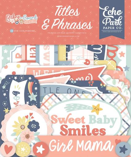 Picture of Echo Park Διακοσμητικά Cardstock Εφήμερα - Baby On Board, It's A Girl, Titles & Phrases, 32τεμ.