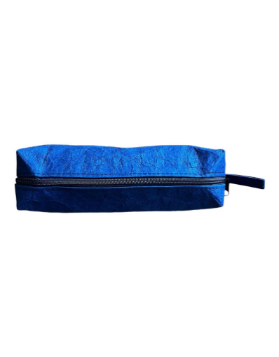 Picture of Olino Paperworks Pencil Pouch Leather Paper - Χειροποιητη Κασετίνα με Φερμουάρ από Υλικό φτιαγμένο από Ανακυκλωμένους Κόκκους Καφέ - Blue