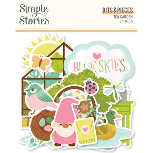 Picture of Simple Stories Χάρτινα Διακοσμητικά Εφήμερα - Tea Garden, Bits & Pieces, 68τεμ 