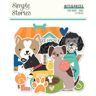 Picture of Simple Stories Χάρτινα Διακοσμητικά Εφήμερα - Fur Baby Dog, Bits & Pieces, 52τεμ