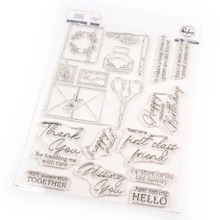 Picture of Pinkfresh Studio Clear Stamps | Διάφανες Σφραγίδες με Vintage Αλληλογραφία - Classic Correspondence, 11 τεμ.