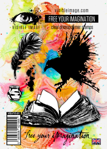 Picture of Visible Image Διάφανες Σφραγίδες A6 - Free Your Imagination, 7τεμ.   
