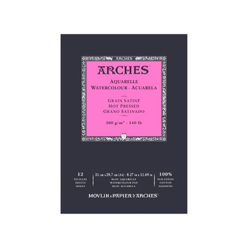 Picture of Arches Μπλοκ Ακουαρέλας 100% Βαμβάκι - Hot Pressed, 300gsm